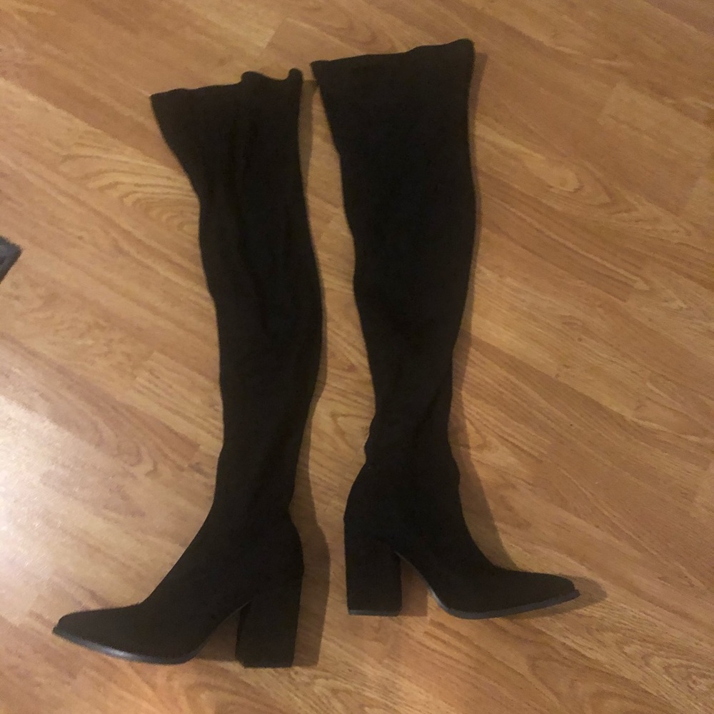Knee high black boots